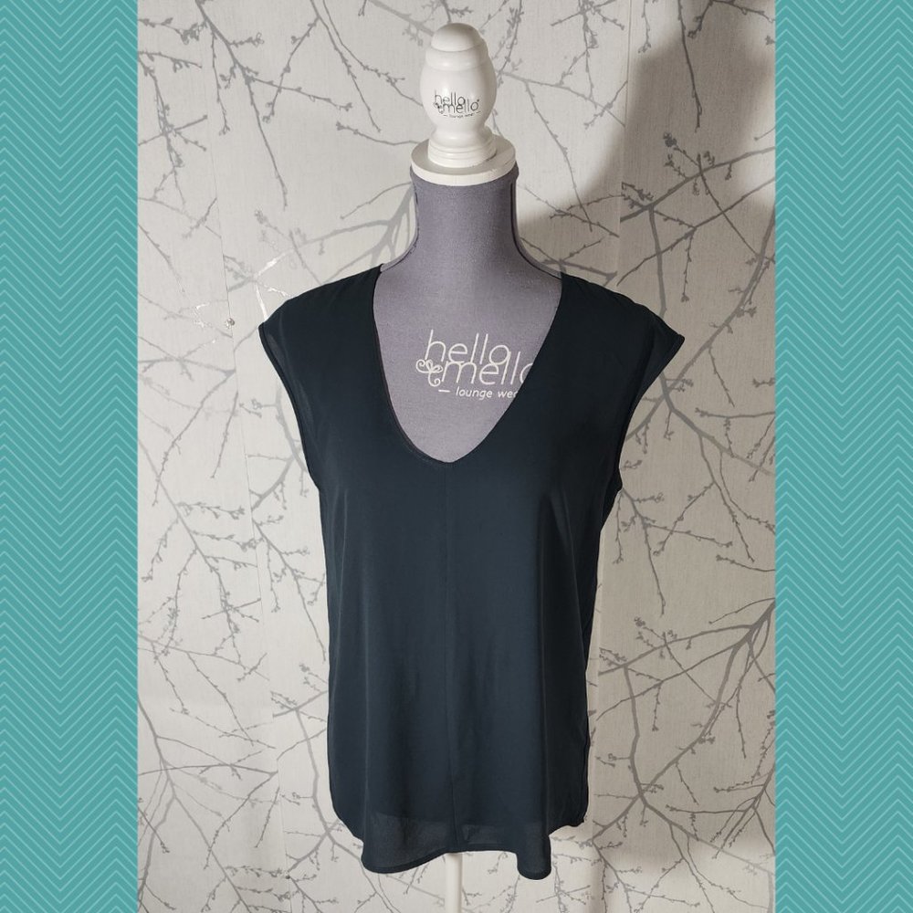 J. Crew Forest Green V-Neck Blouse